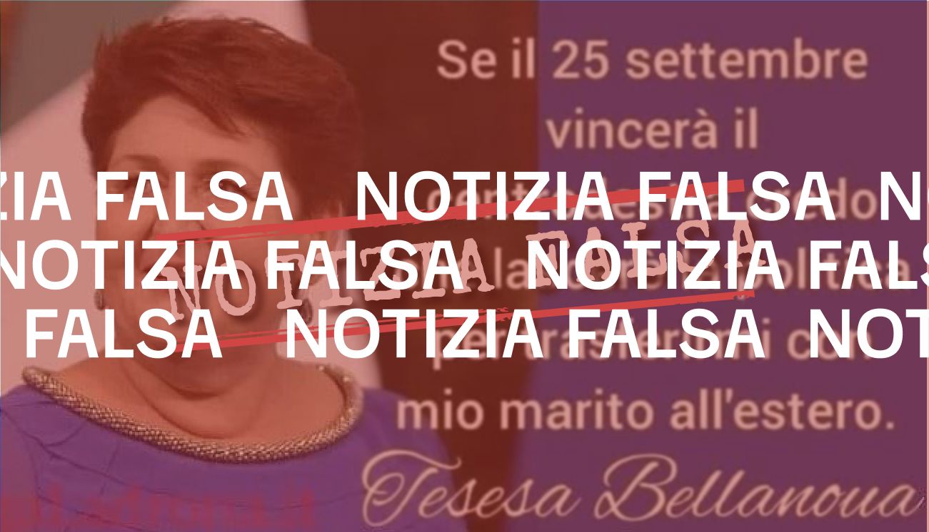 Teresa Bellanova non ha detto che se vincerà il centrodestra lascerà la politica per trasferirsi all&#8217;estero con il marito