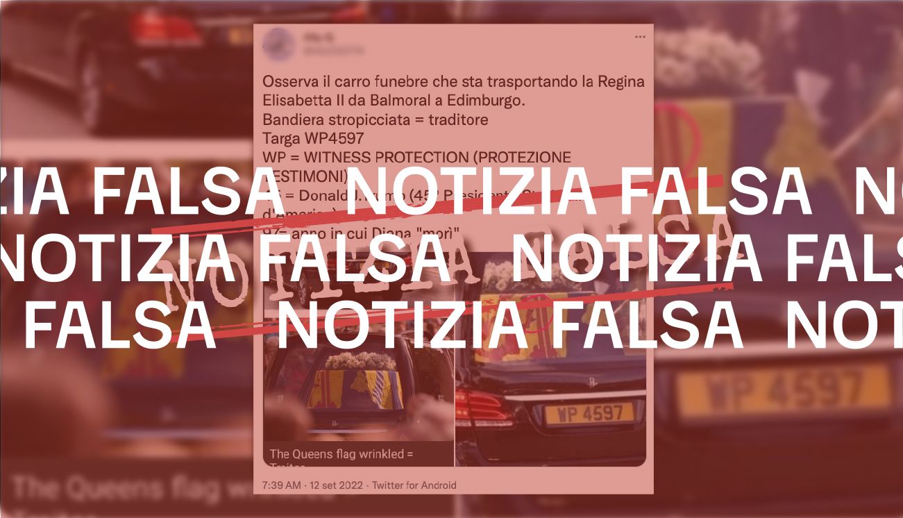 La targa del carro funebre della Regina non nasconde un messaggio pro-Trump