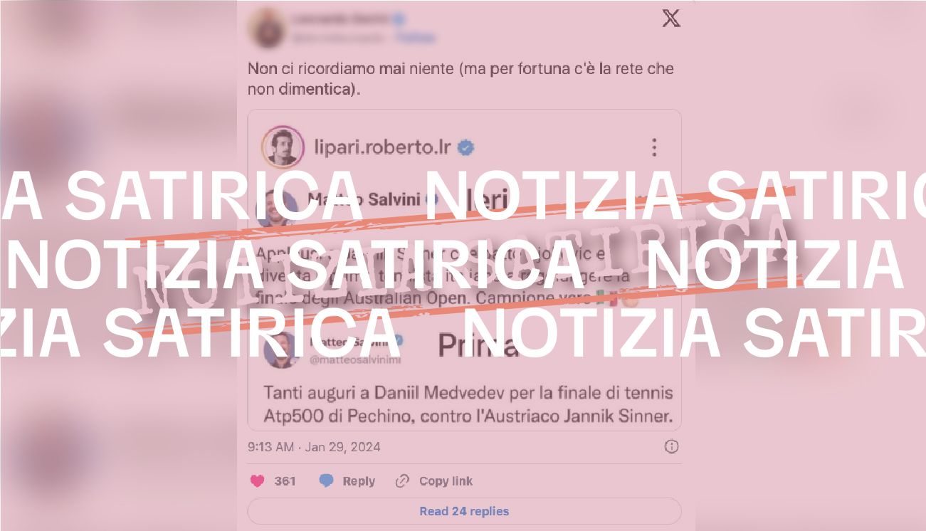 Matteo Salvini non ha scritto sui social che Jannik Sinner è austriaco