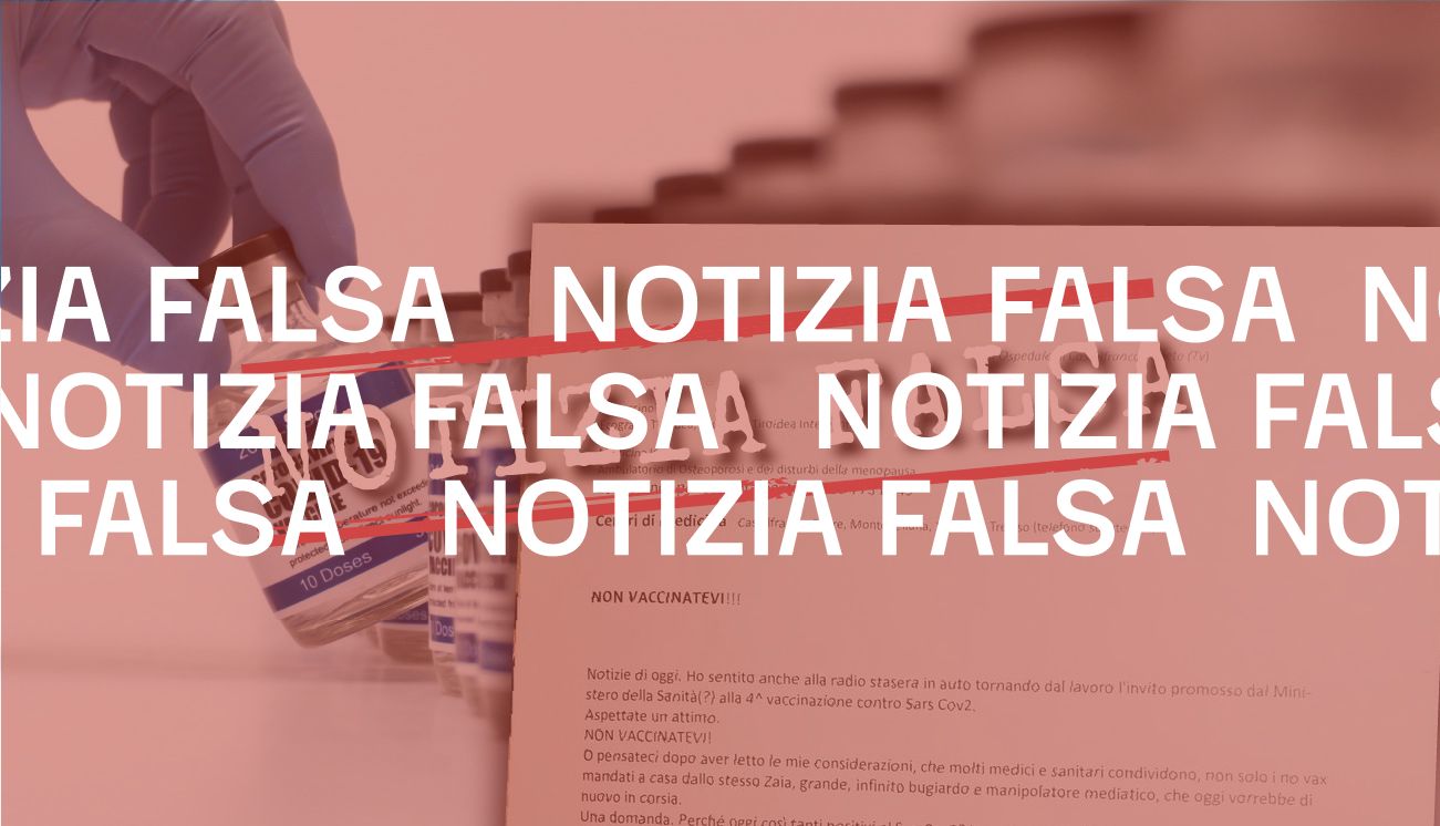 Questa lettera non è stata diffusa dal Centro di medicina e contiene informazioni false