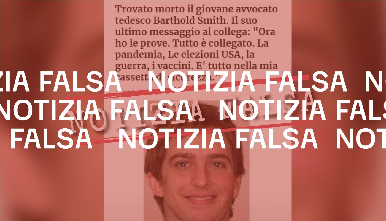 La notizia della morte di un avvocato tedesco di nome Barthold Smith è falsa