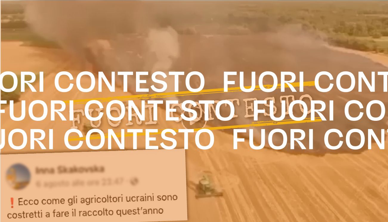 Questi non sono «agricoltori ucraini» al lavoro in un campo in fiamme