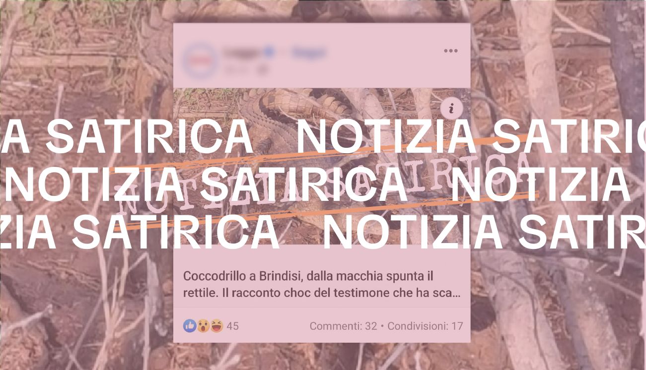 La notizia del ritrovamento di un coccodrillo in provincia di Brindisi è satira