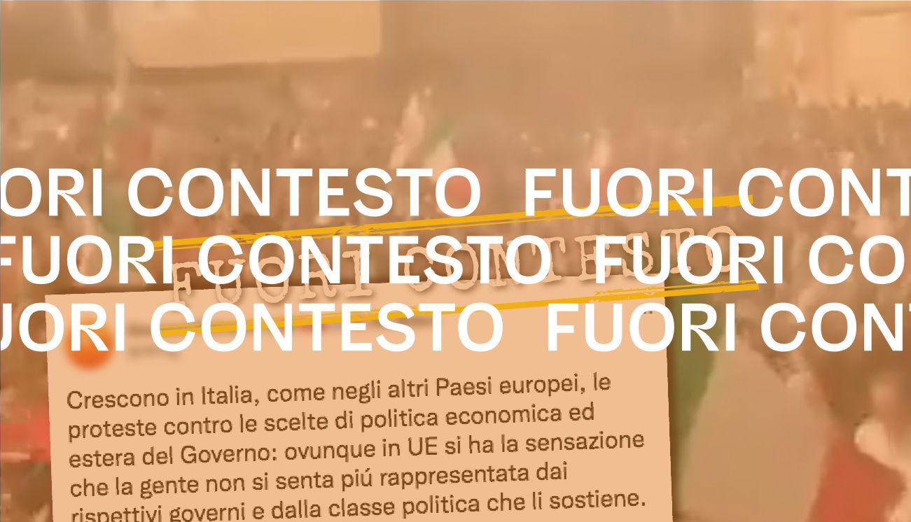 Queste non sono proteste «contro le scelte di politica economica ed estera» del governo italiano