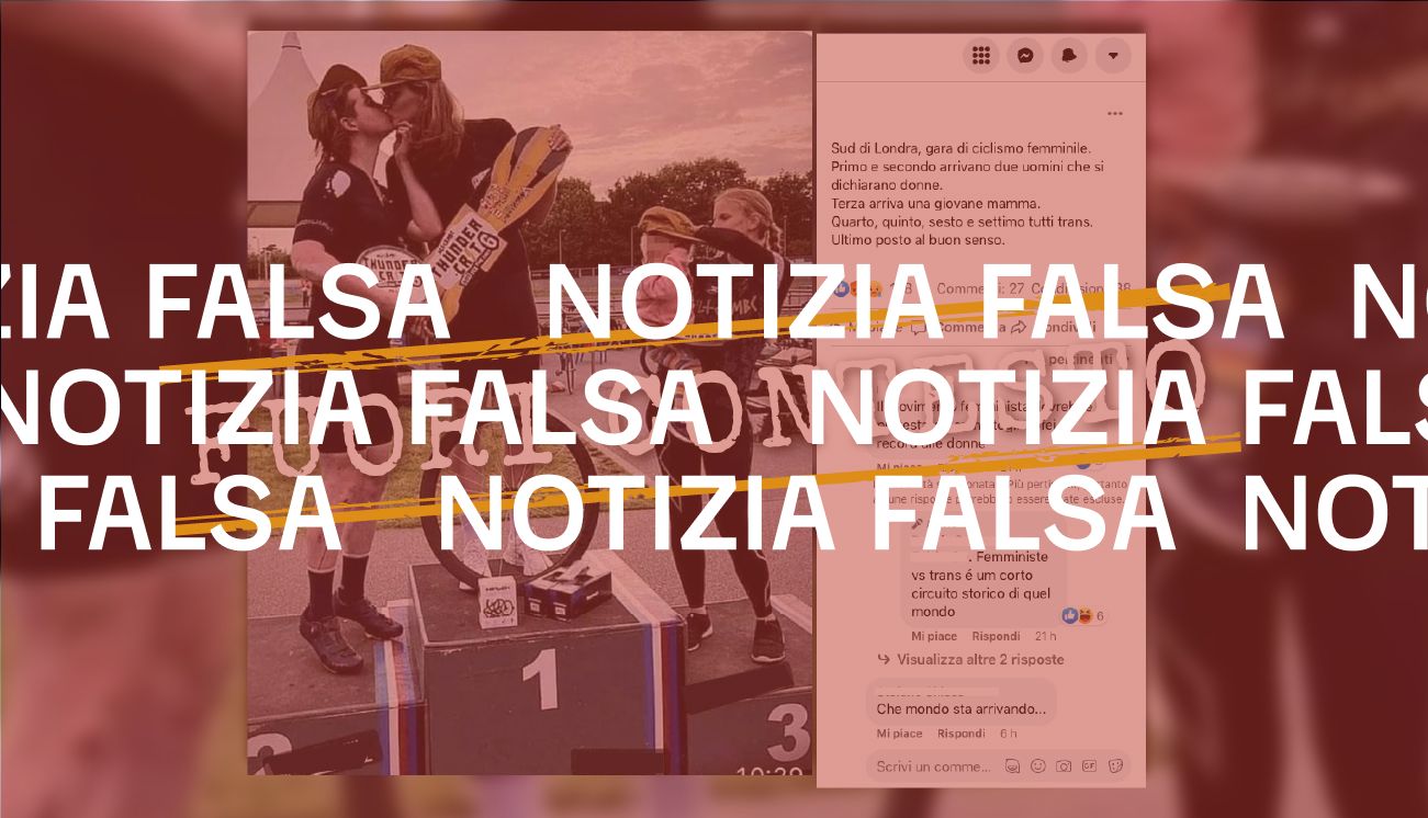 Questo non è il podio di una «gara di ciclismo femminile» vinta da due donne transgender