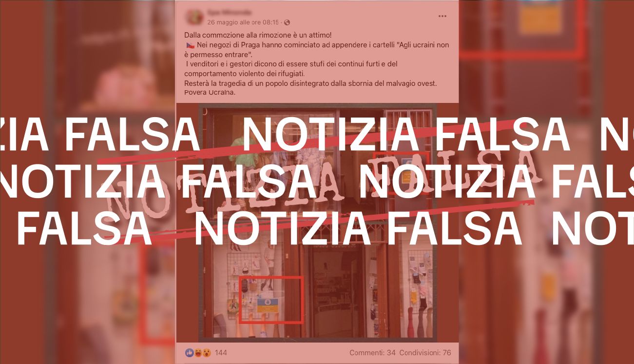 Questi negozi a Praga non hanno esposto un cartello contro i rifugiati ucraini