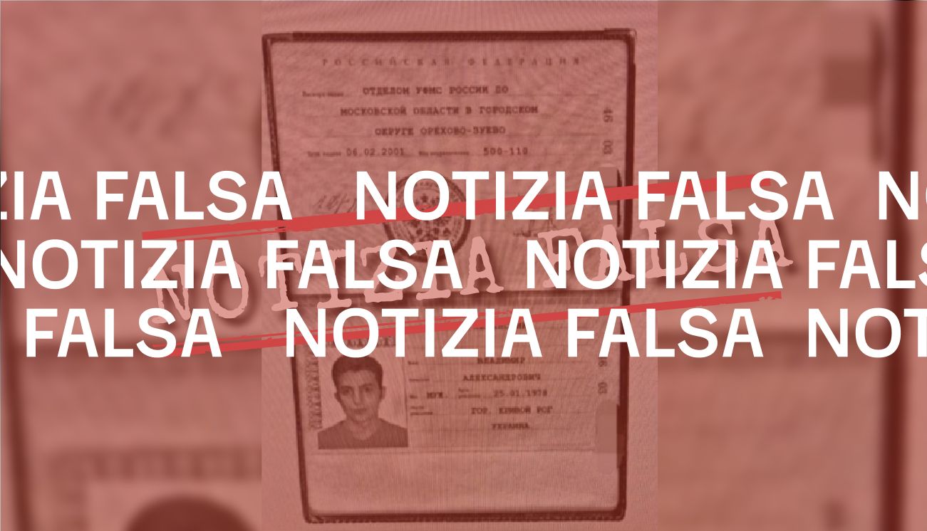 Questo passaporto russo di Zelensky è falso