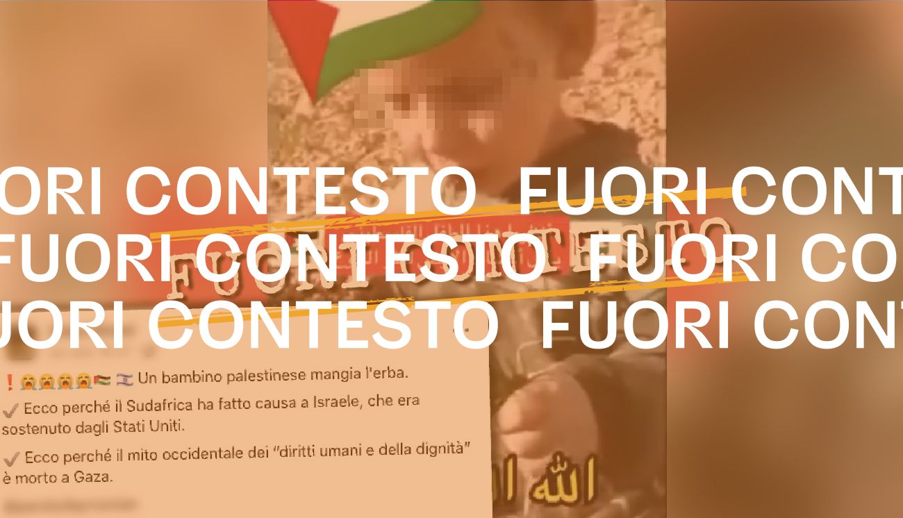 Questo video non mostra un bambino palestinese affamato che mangia l’erba