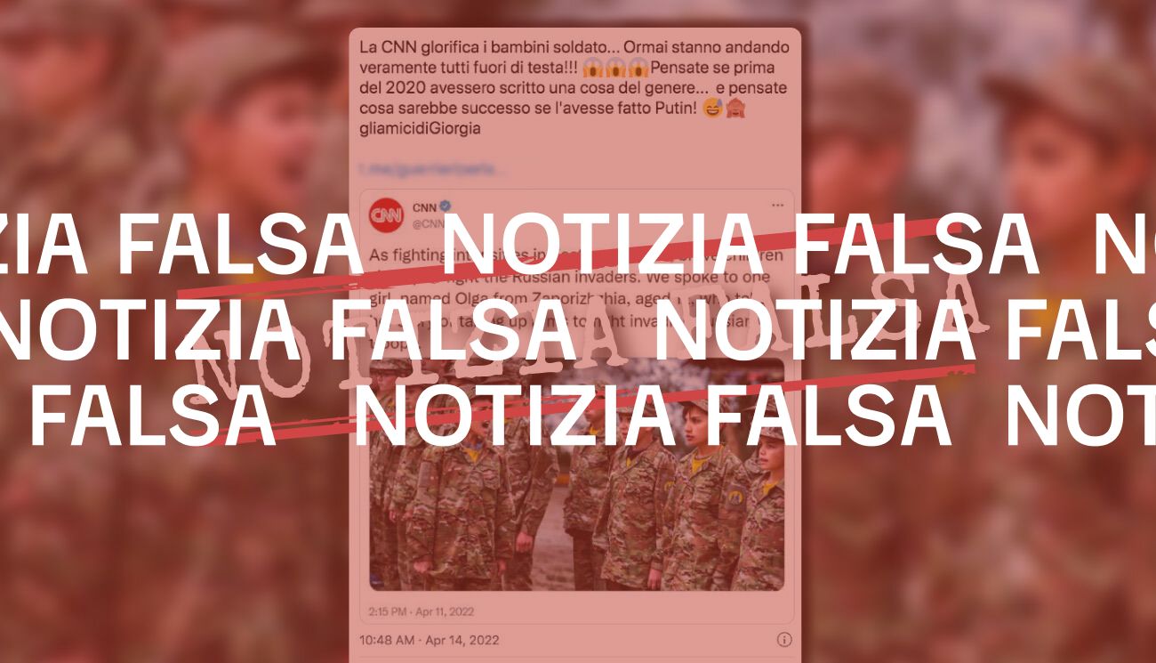 No, la Cnn non ha pubblicato un tweet per celebrare i «bambini soldato» in Ucraina