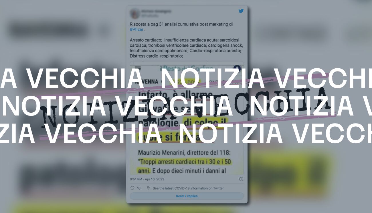 L’articolo del Resto del Carlino su un «allarme» per i «troppi arresti cardiaci» tra i giovani è del 2019