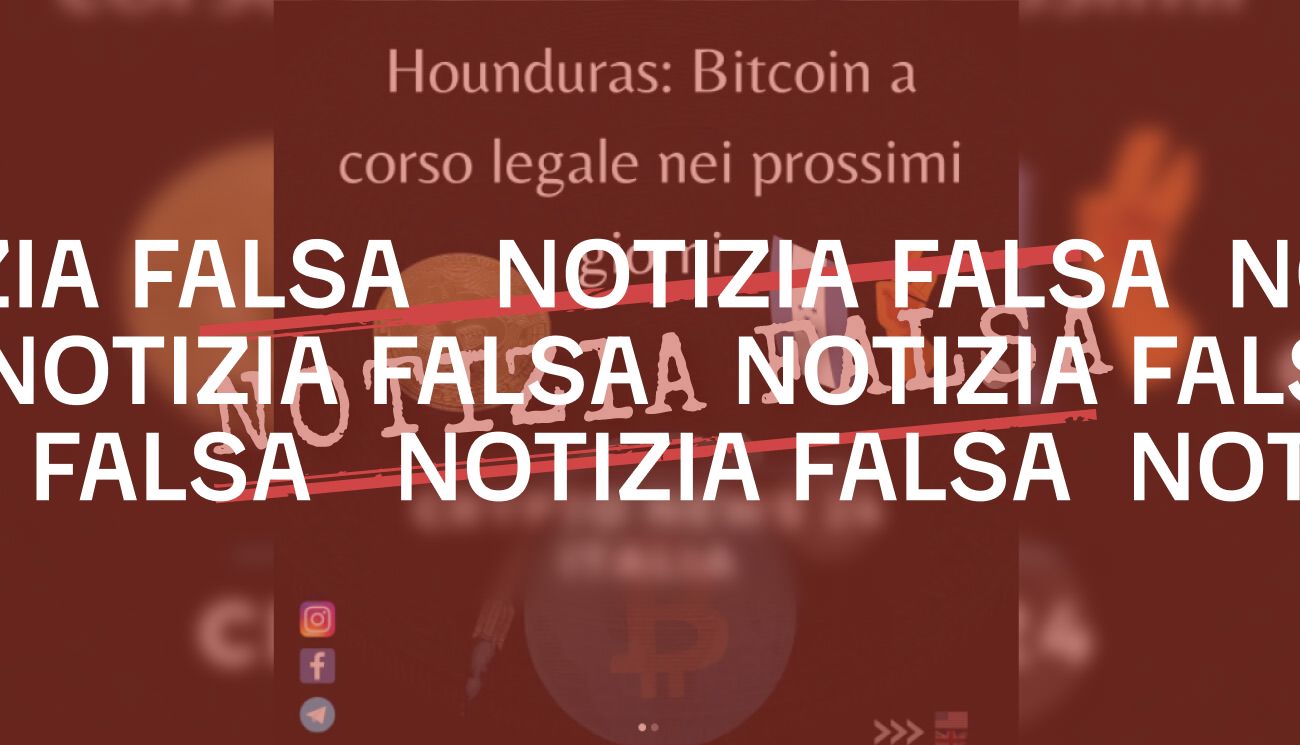 No, l’Honduras non ha reso i bitcoin una forma di pagamento «a corso legale»