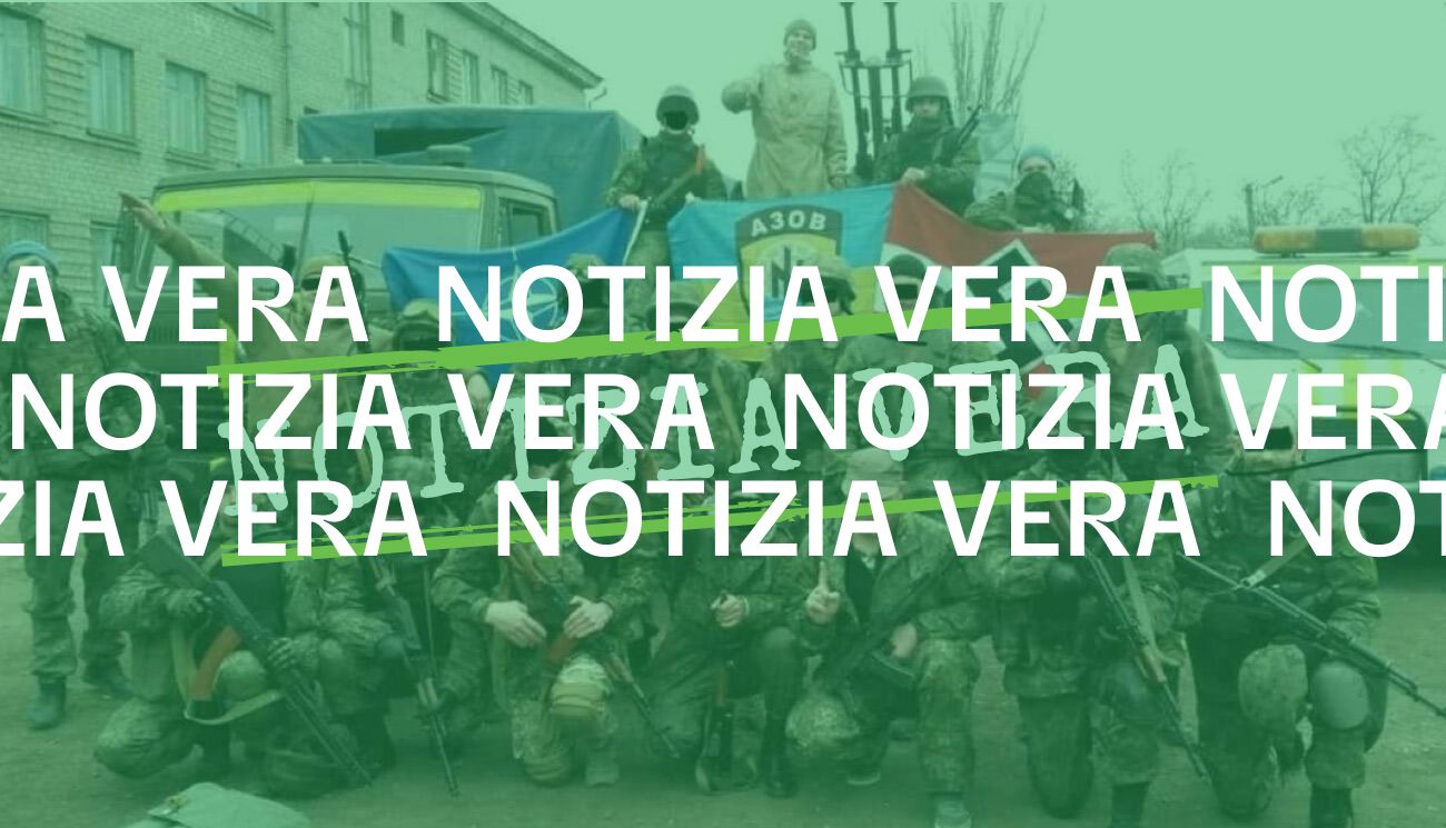 Sì, la foto del battaglione Azov con la bandiera nazista potrebbe essere stata modificata (ma dal suo stesso autore)