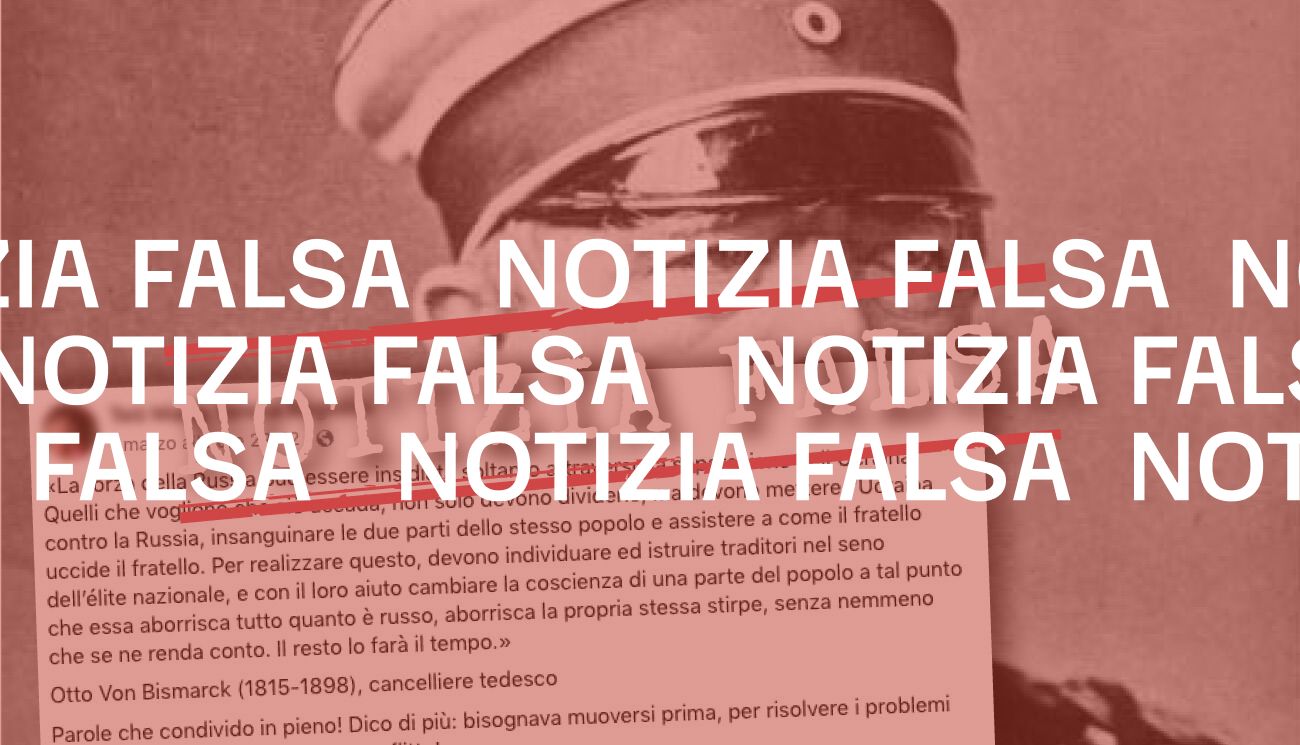 Bismarck non ha detto che «la forza della Russia può essere insidiata soltanto attraverso la separazione dell’Ucraina»