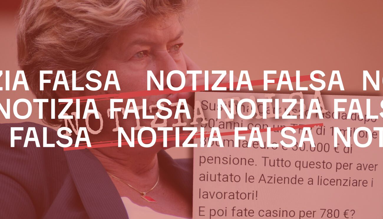 Susanna Camusso non ha una pensione di 30 mila euro e un Tfr di 1 milione e 800 mila euro