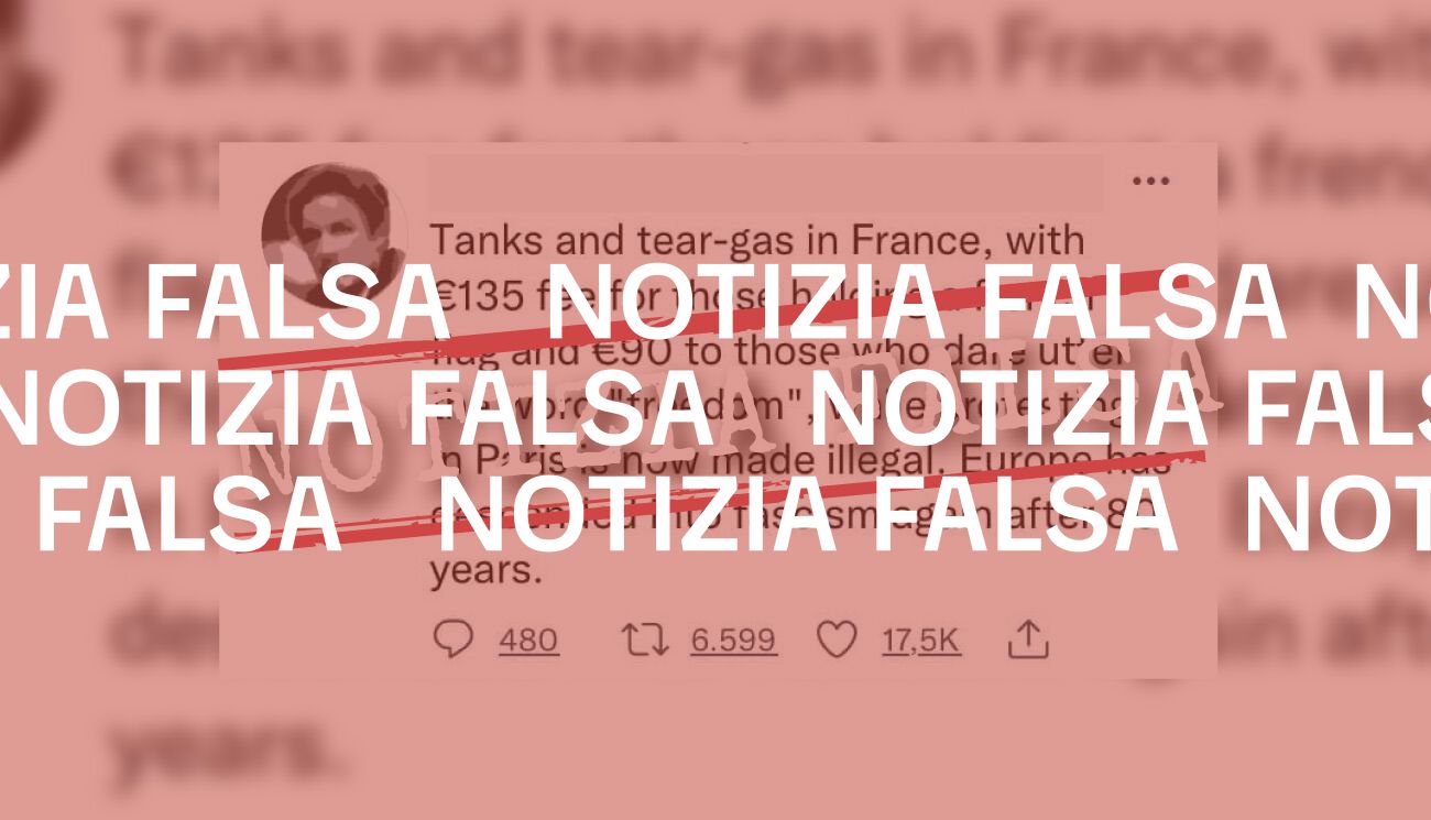 No, in Francia non sono previste multe se si manifesta «con la bandiera francese» e si grida «libertà»