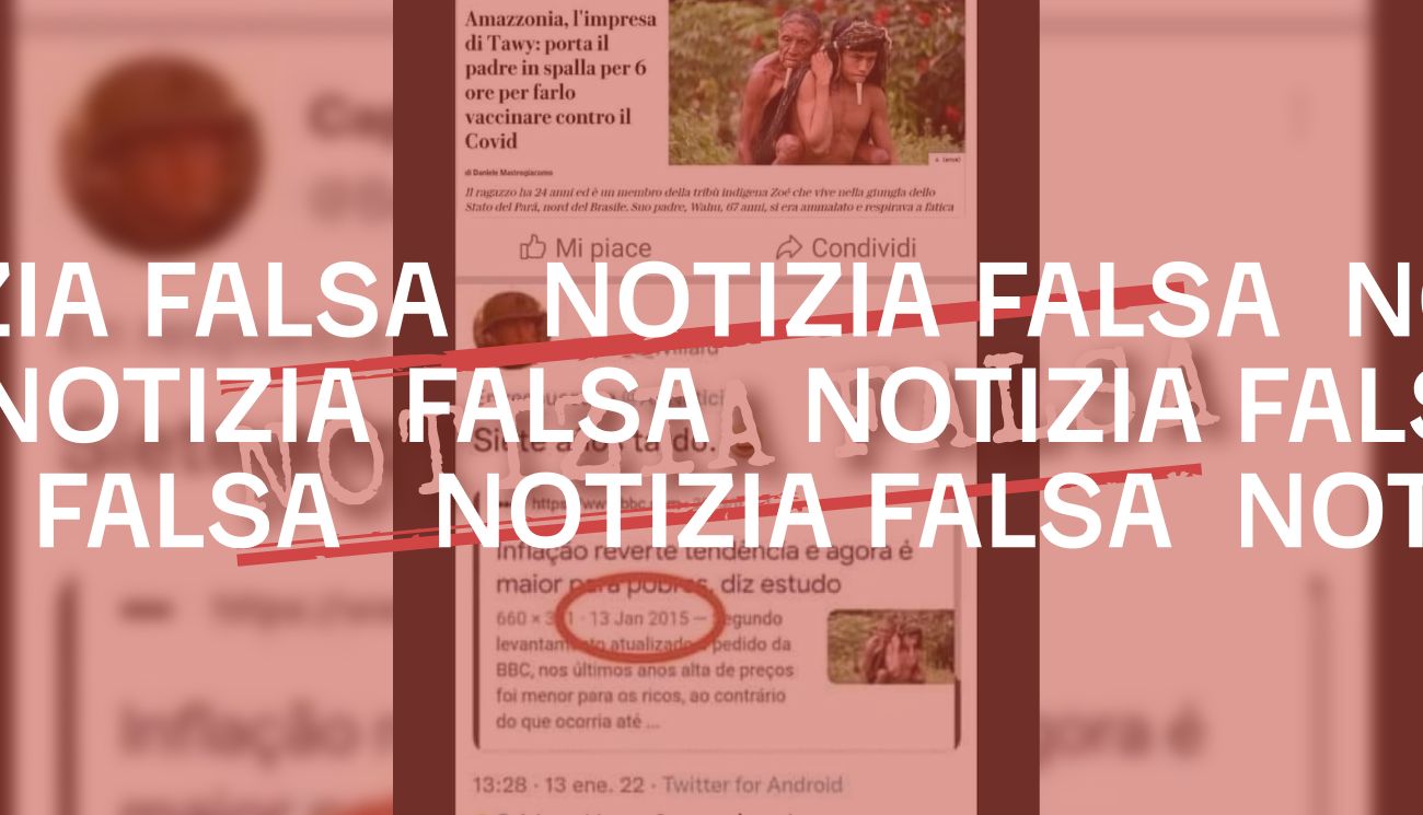 No, lo scatto del giovane indigeno con il padre sulle spalle non è del 2015