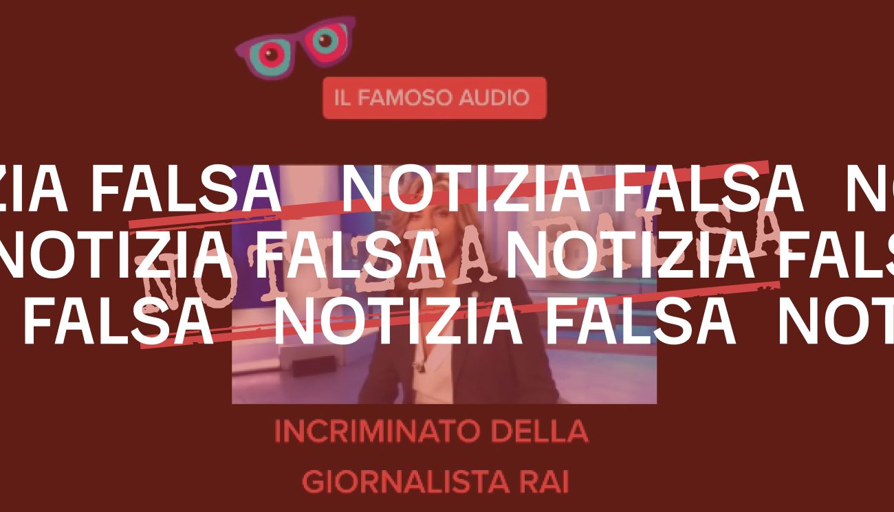 «Il famoso audio incriminato della giornalista Rai» è privo di riscontri