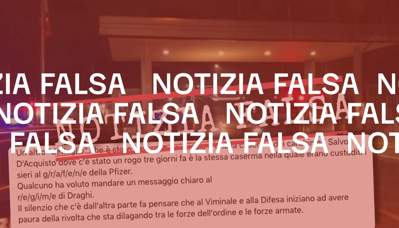 No, la caserma Salvo d’Acquisto di Roma non conteneva vaccini