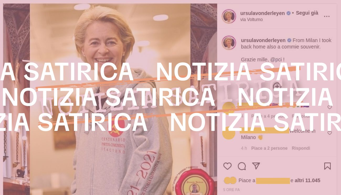 No, Ursula von der Leyen non ha indossato una felpa del Partito comunista italiano