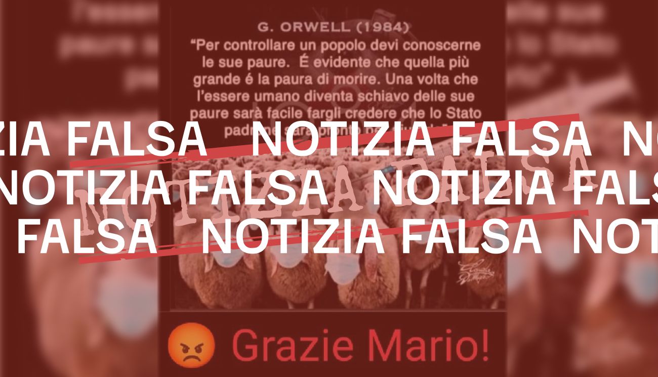 No, la frase «per controllare un popolo devi conoscerne le sue paure» non compare in 1984 di Orwell