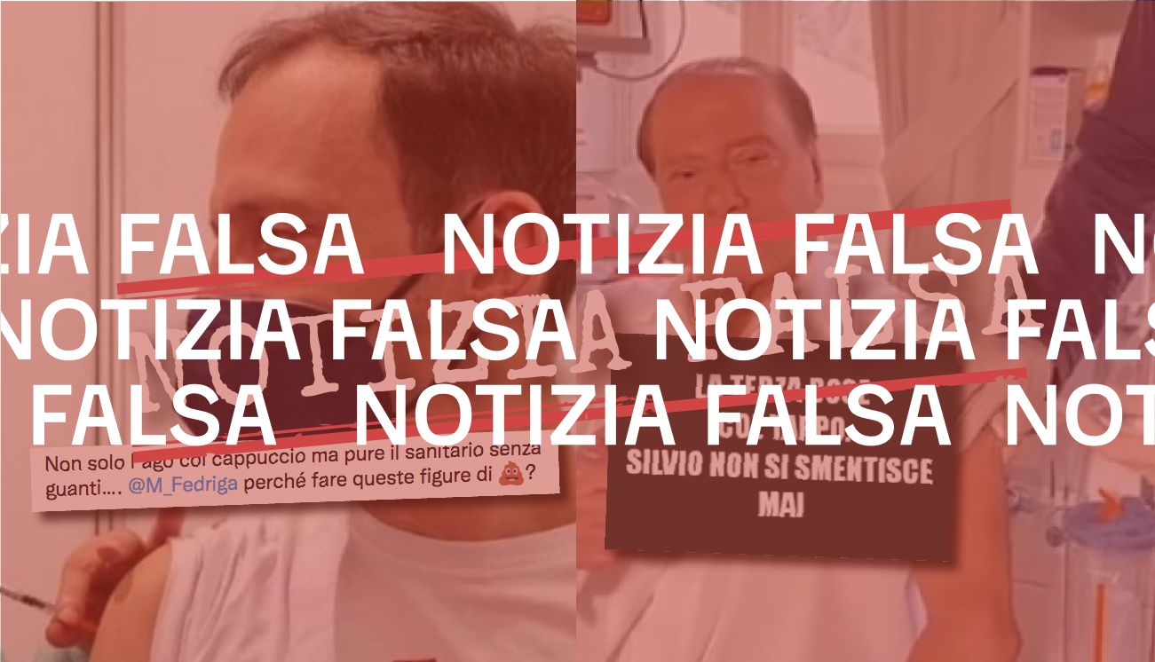 No, Berlusconi e Fedriga non hanno ricevuto la terza dose «col tappo» sulla siringa