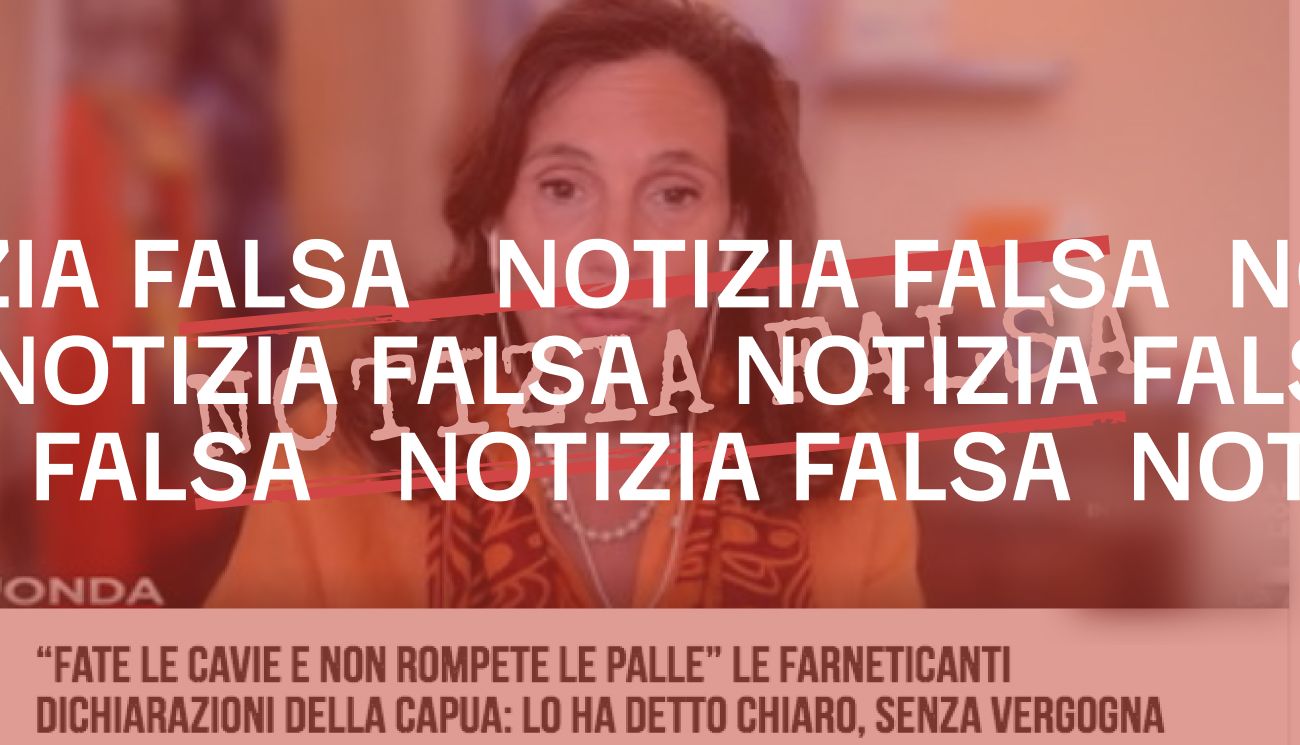 La scienziata Ilaria Capua non ha dichiarato «fate le cavie e non rompete le palle»