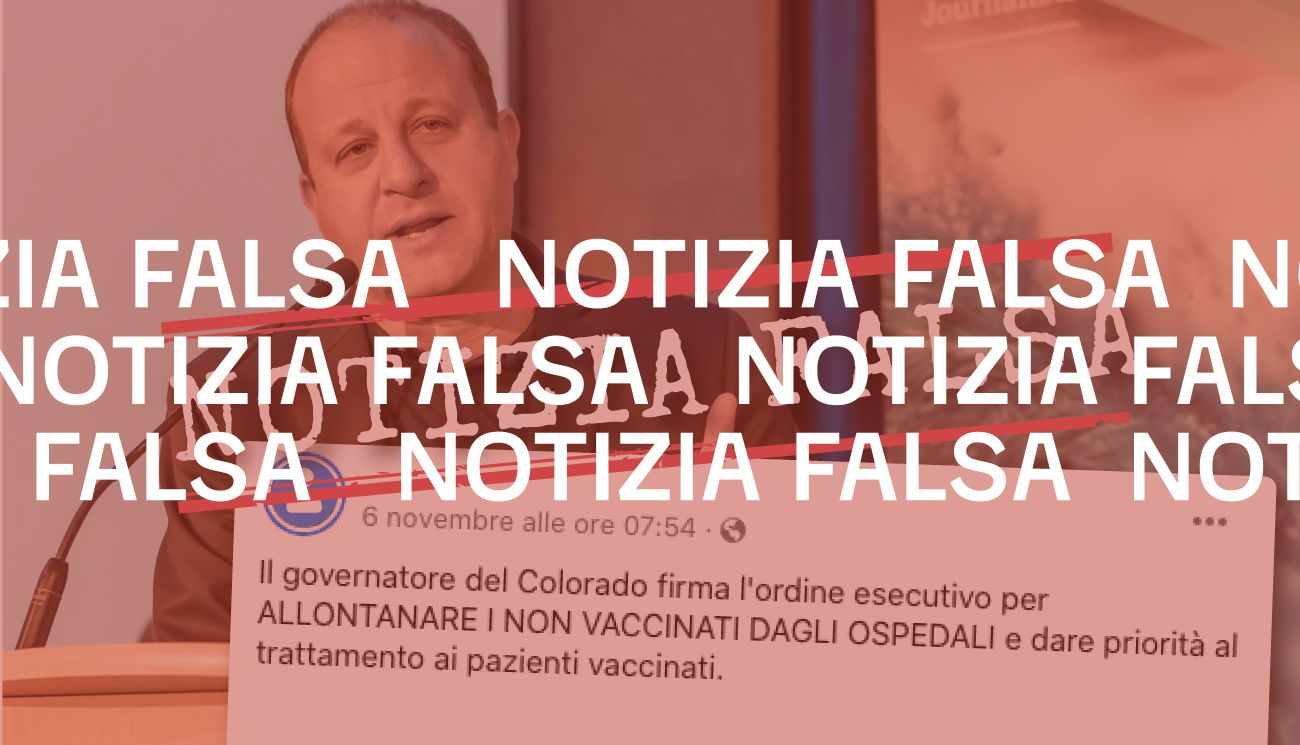 No, il governatore del Colorado non ha firmato un ordine esecutivo per allontanare le persone non vaccinate dagli ospedali