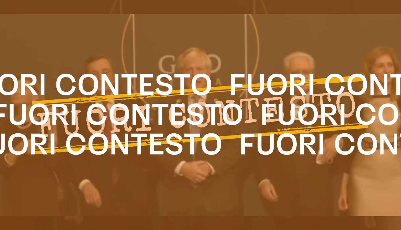 Non è vero che al G20 Mattarella, Draghi e Johnson hanno usato la mascherina solo per le foto di rito