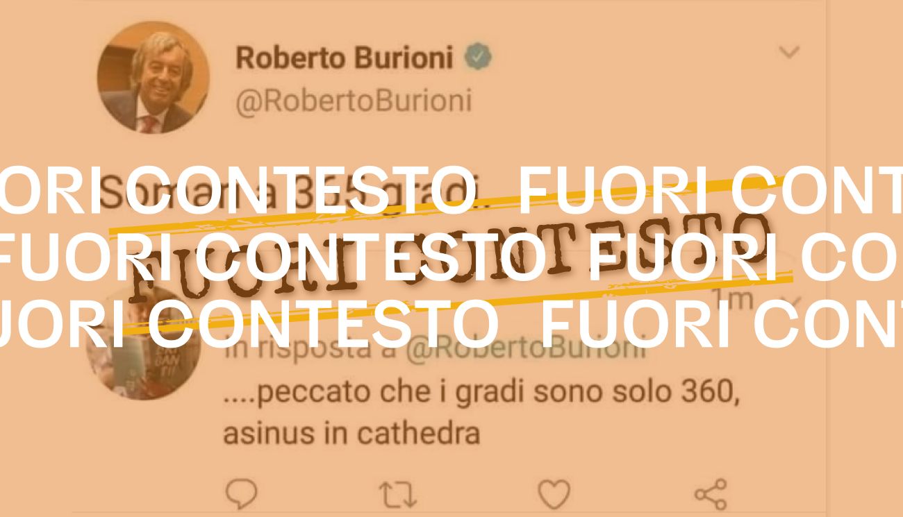 Il tweet di Burioni sui «somari a 365 gradi» è reale, ma ironico