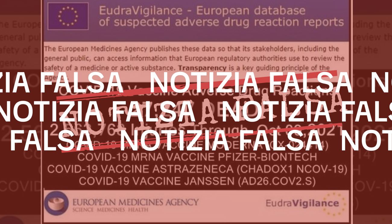 No, i dati di EudraVigilance non riportano che in Europa ci sono stati «27 mila decessi da vaccino» anti Covid