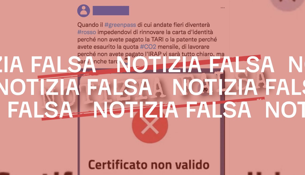 Non è vero che «a breve» il green pass conterrà informazioni su «tasse e multe non pagate»