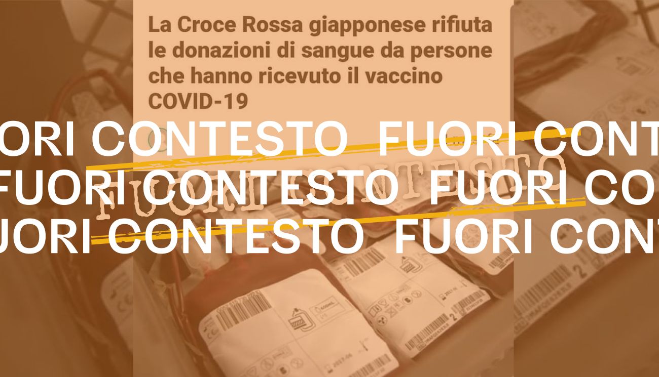 Non è vero che la Croce rossa giapponese rifiuta le donazioni di sangue da persone vaccinate contro la Covid