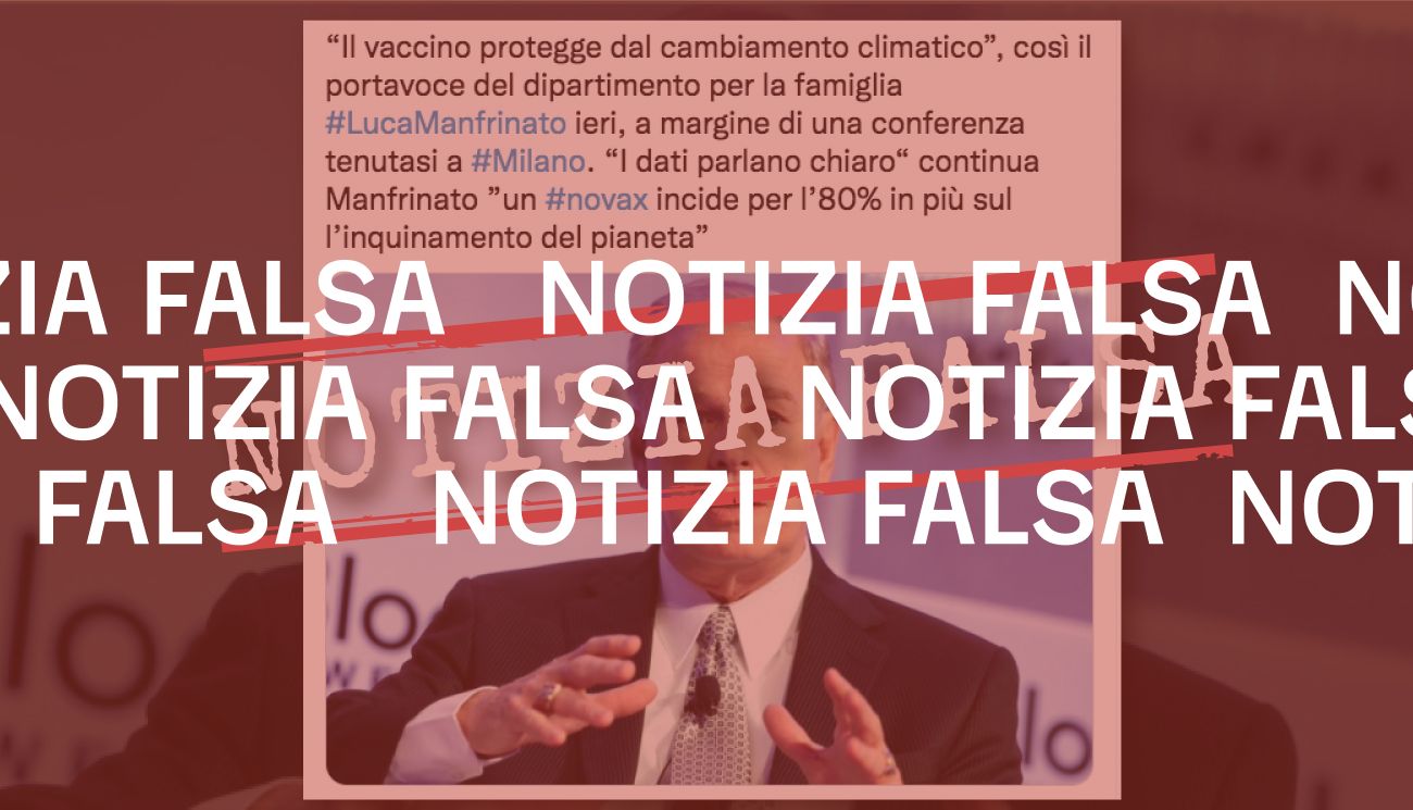 No, il «portavoce del dipartimento per la famiglia» non ha detto che «il vaccino protegge dal cambiamento climatico»