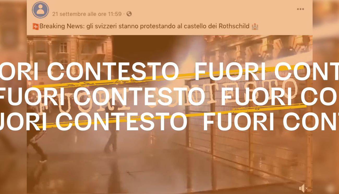 Questo video non mostra una protesta nei pressi del castello dei Rothschild