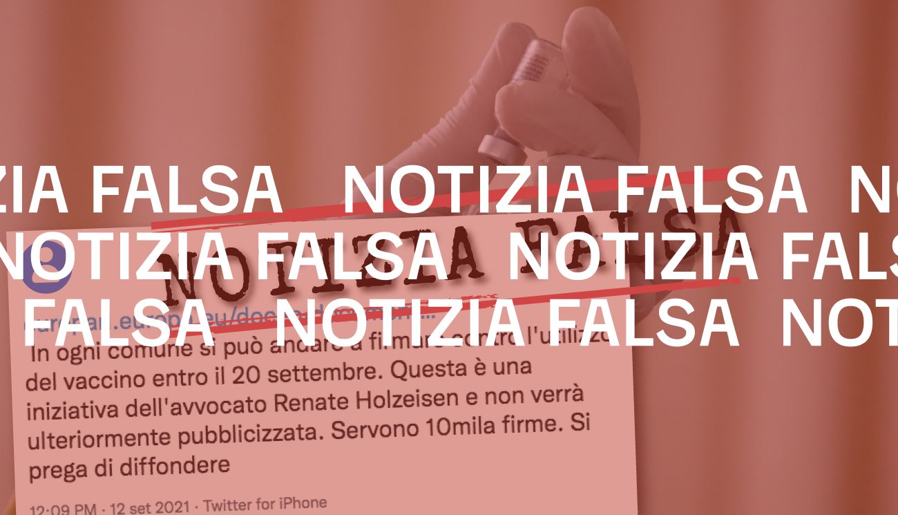 No, nei comuni italiani non esiste una raccolta firme «contro l’utilizzo del vaccino»