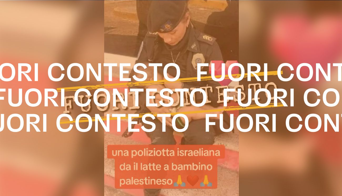 Questa non è una poliziotta israeliana che allatta un bambino palestinese