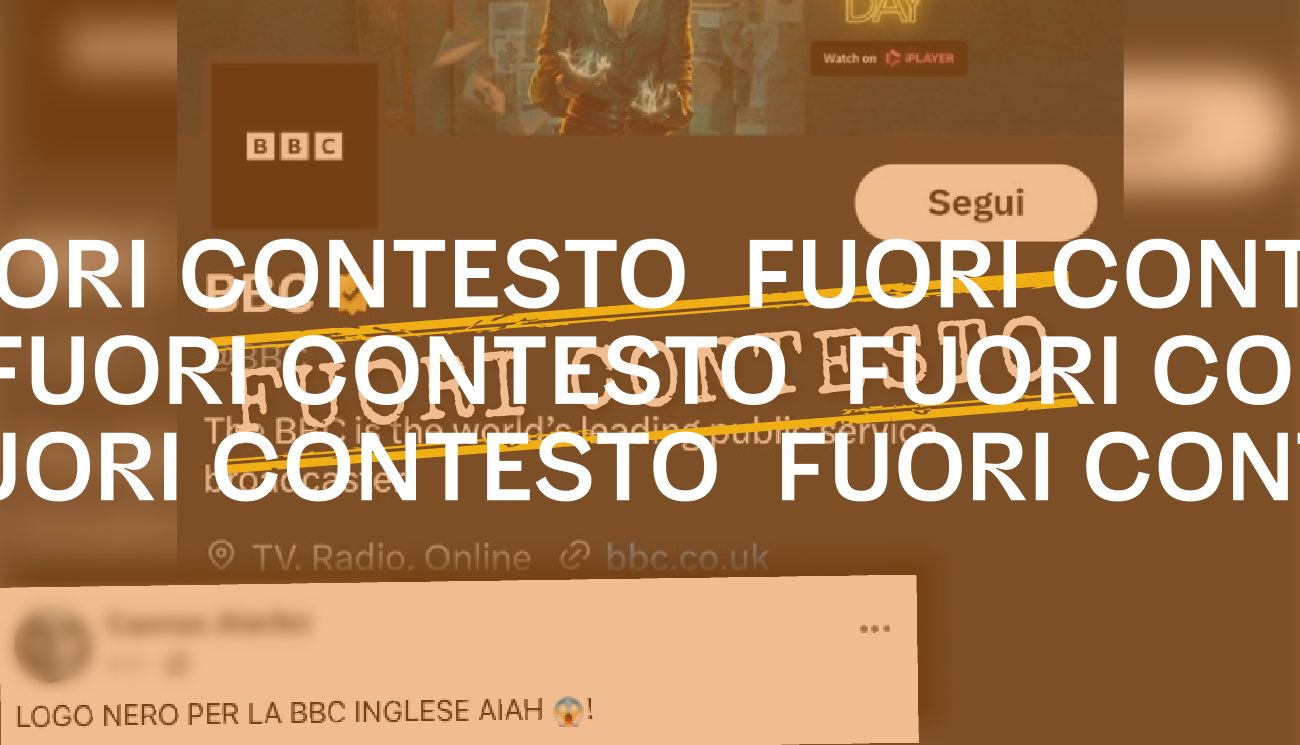 No, gli account della BBC non hanno usato un logo con sfondo nero per annunciare un lutto