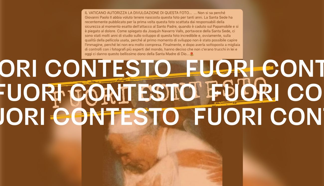 L’immagine di Papa Giovanni Paolo II con la Vergine Maria non c’entra con l’attentato