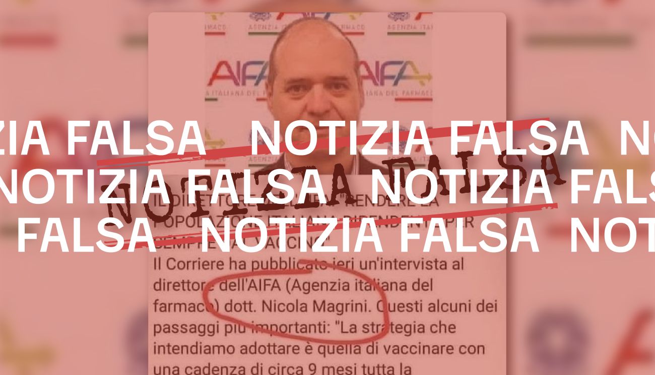 Il direttore dell’Aifa non ha detto di voler «rendere la popolazione italiana dipendente» dal vaccino