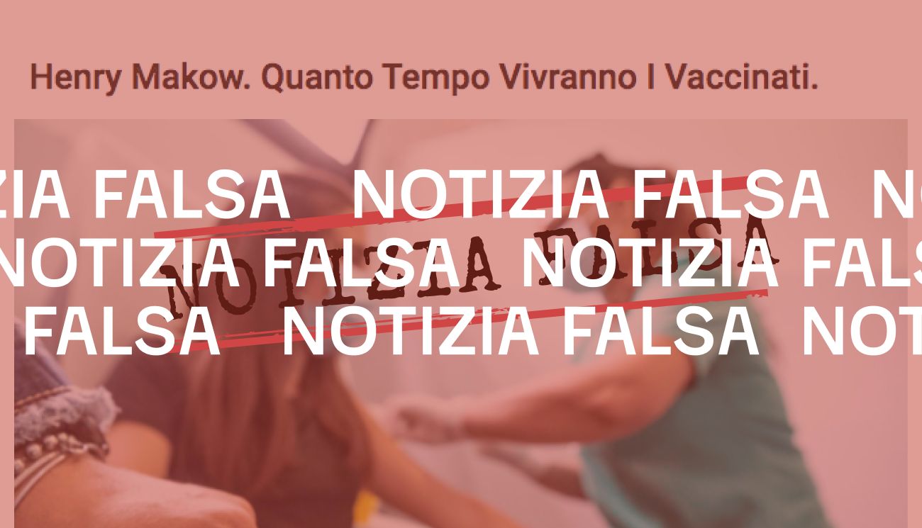 Questo articolo su «quanto vivranno i vaccinati» è completamente inventato