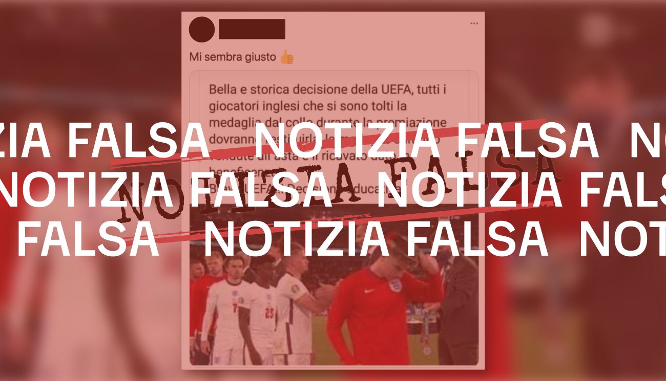 No, la Uefa non ha chiesto ai giocatori inglesi di restituire le medaglie sfilate durante la premiazione