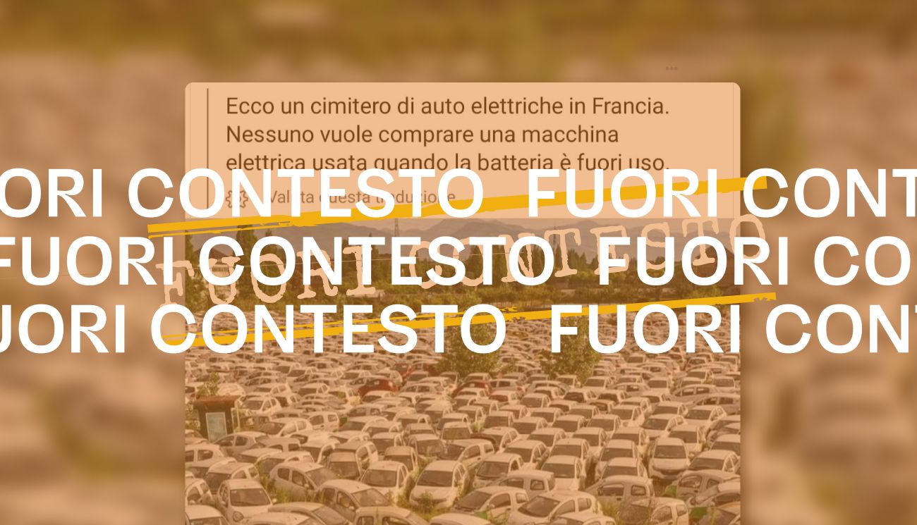 Questa foto non mostra «un cimitero di auto elettriche in Francia»