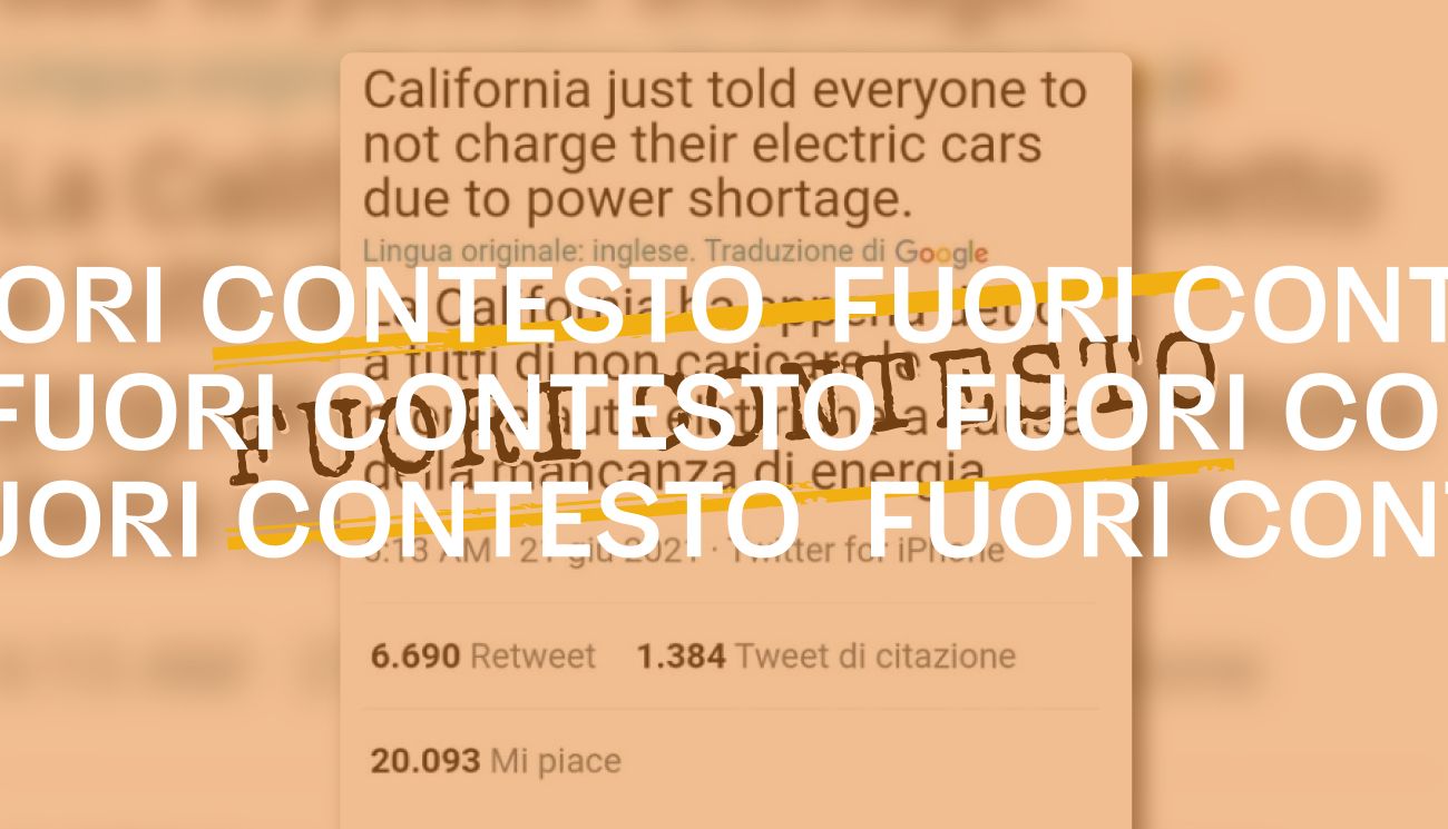 La California non ha stabilito «di non caricare» le auto elettriche durante le ondate di calore