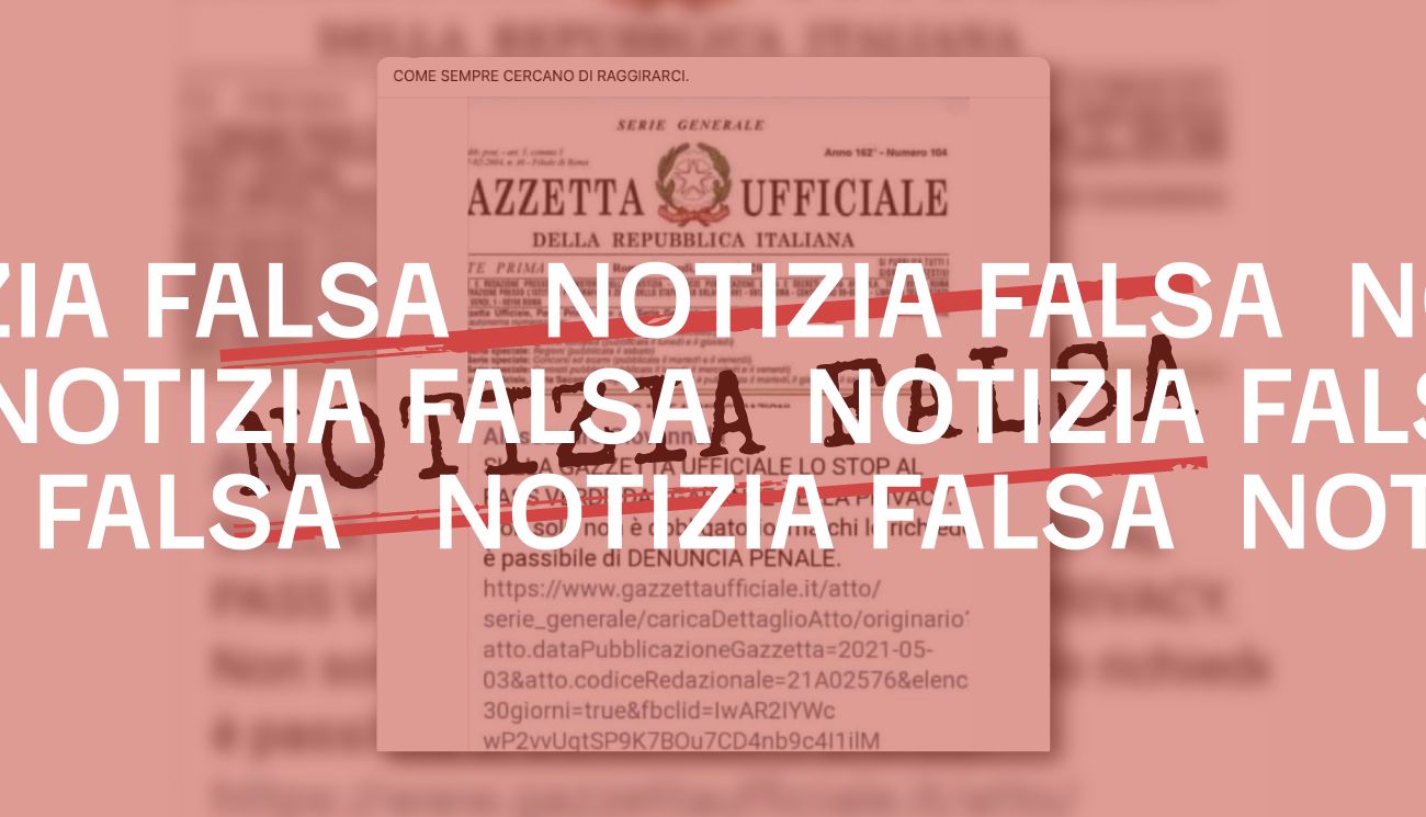 Non è vero che chi richiede il «pass verde» è «passibile di denuncia penale»