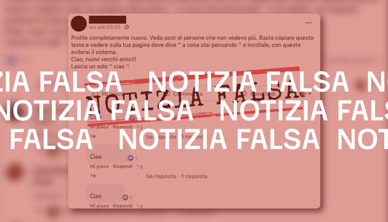 No, questo messaggio non modifica l’algoritmo di Facebook che mostra i post degli amici