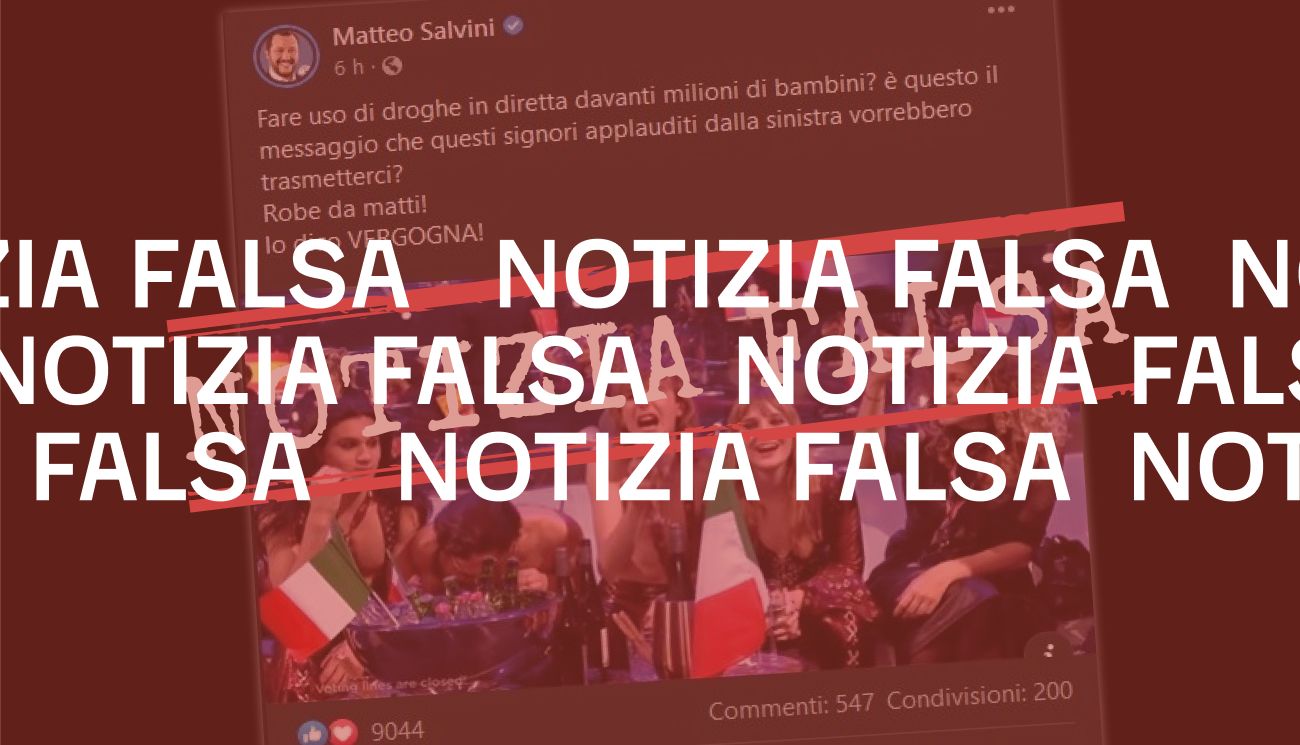 Salvini non ha mai accusato i Måneskin di «fare uso di droghe in diretta»