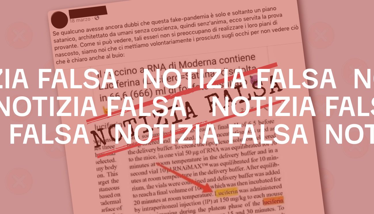 No, il vaccino anti Covid-19 di Moderna non contiene la luciferina