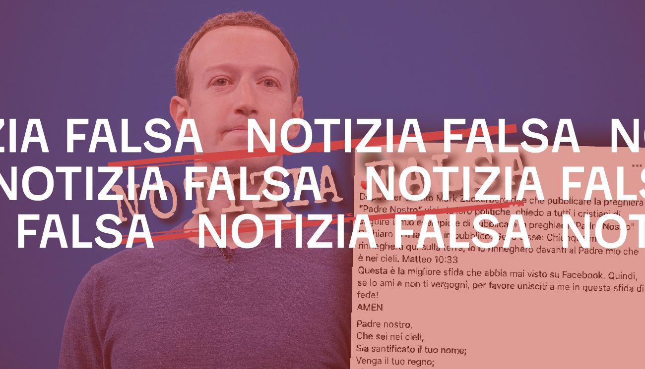 Facebook non ha vietato di pubblicare il “Padre Nostro” 