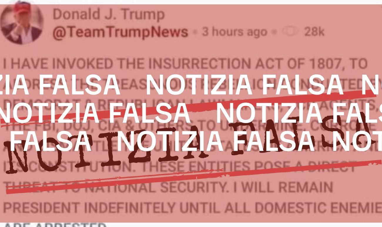 No, Donald Trump non ha invocato l’Insurrection Act «contro i legislatori democratici e repubblicani»