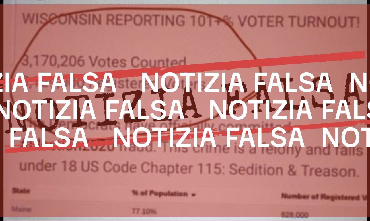 <i></i> Non è vero che in Wisconsin alle ultime elezioni presidenziali ci sono più voti che votanti